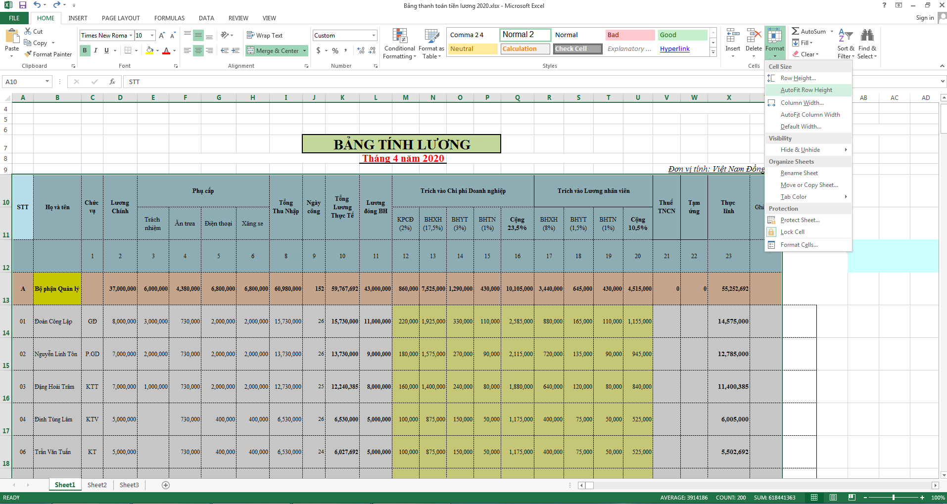 cach-gian-dong-trong-excel