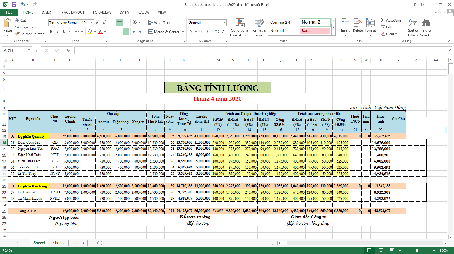 cach-gian-dong-trong-excel
