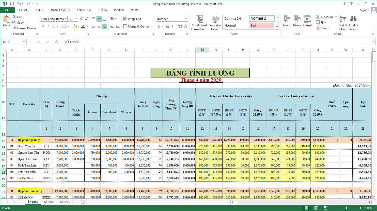 cach-gian-dong-trong-excel