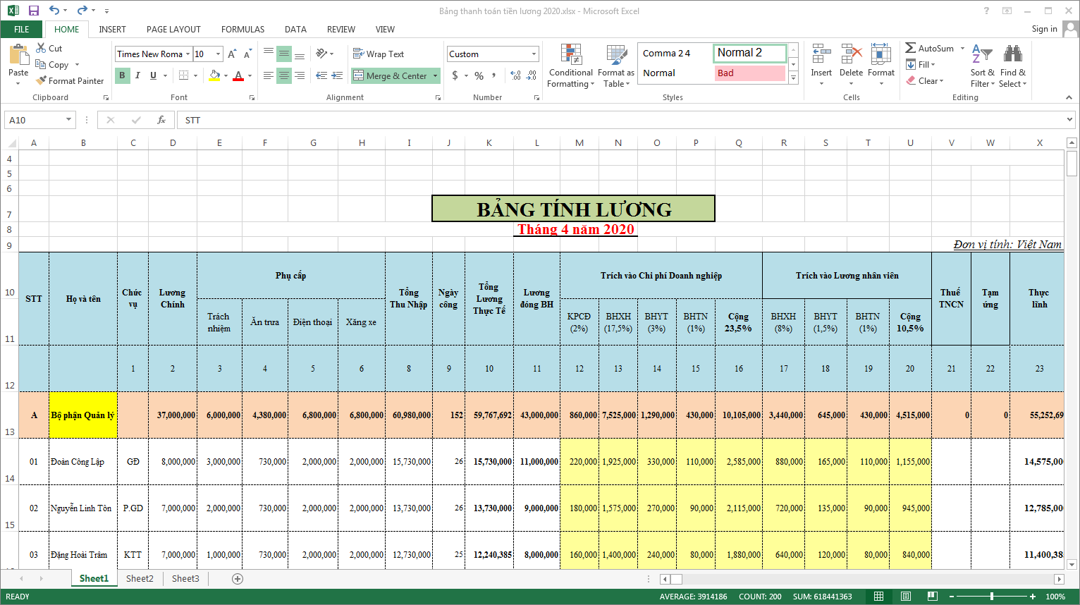 cach-gian-dong-trong-excel