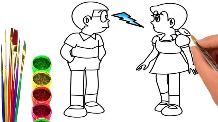 Tuyển tập tranh tô màu Shizuka đẹp nhất cho bé