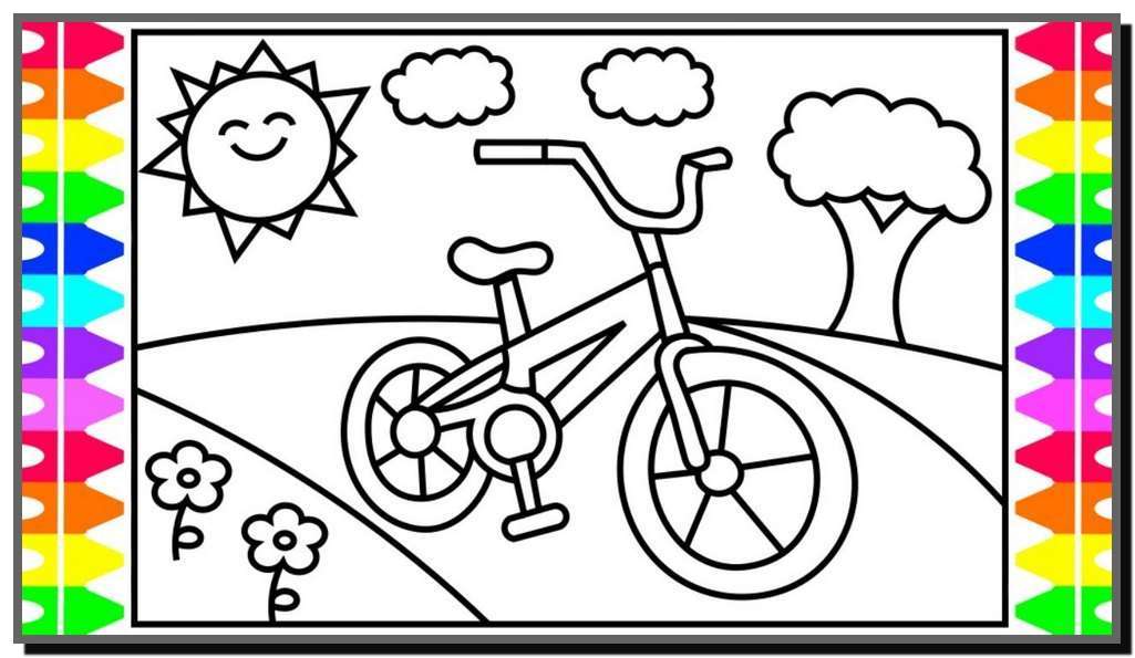 Tổng hợp những bức tranh tô màu xe đạp đẹp nhất cho bé