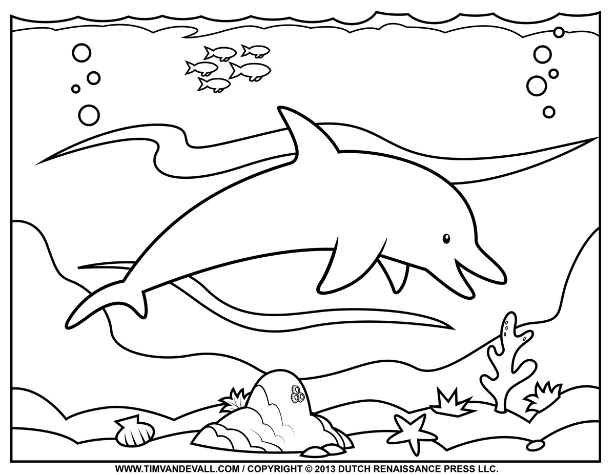 Tuyển tập tranh tô màu cá heo đẹp nhất cho bé