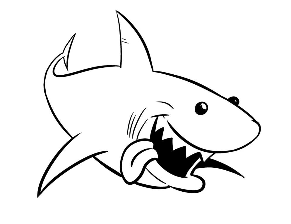 100 tranh tô màu Con cá mập cho bé tập tô