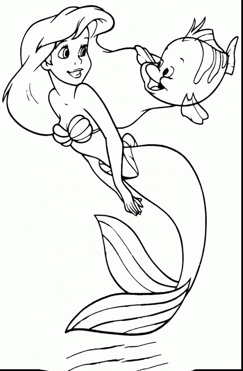 Tranh tô màu nàng tiên cá Ariel cho bé