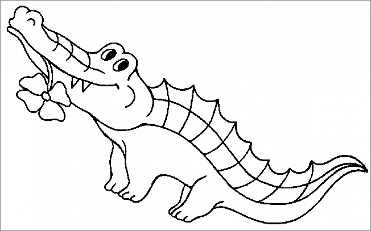 Tranh tô màu con cá sấu đơn giản đẹp cho bé « in hình này