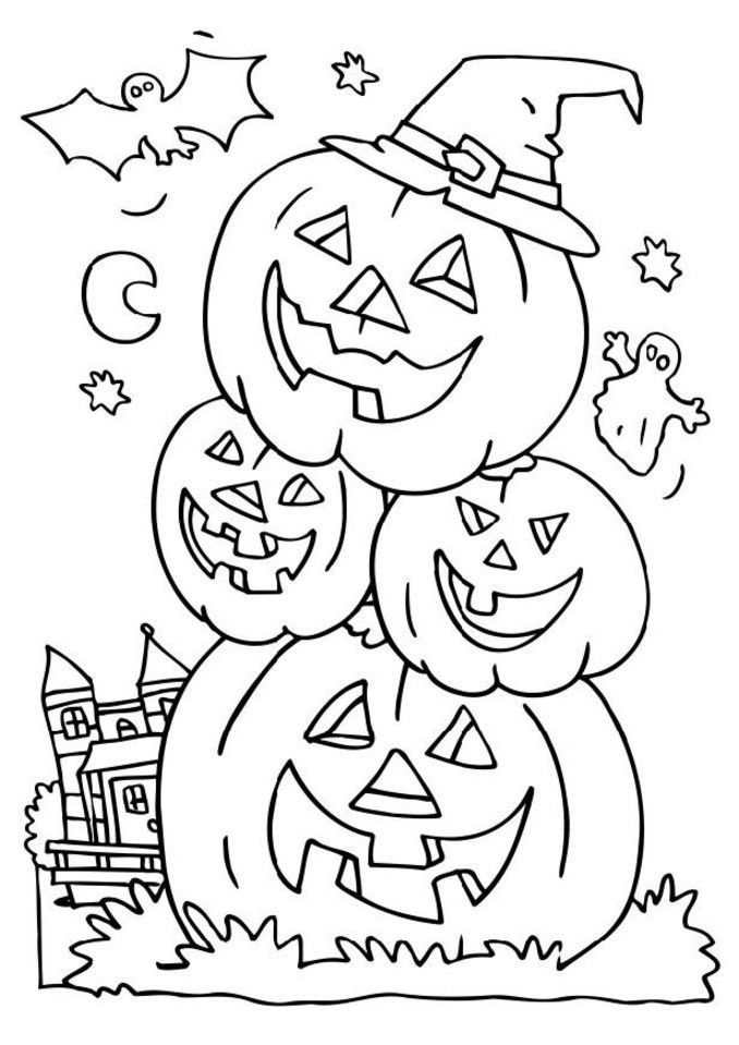 Bộ tranh tô màu Halloween cho bé | 20 trang