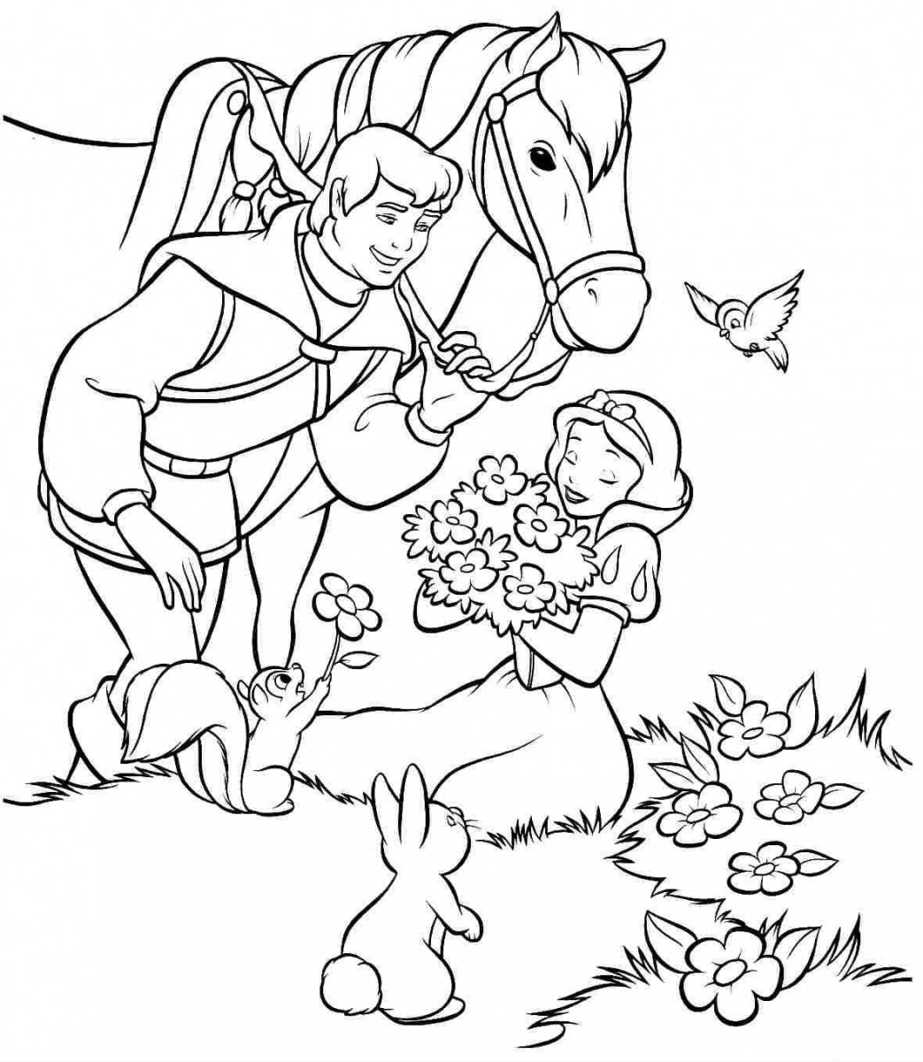 Vẽ và tô màu công chúa Bạch Tuyết và Hoàng tử ~ Drawing and Coloring Snow  White and Prince Ferdinand - YouTube