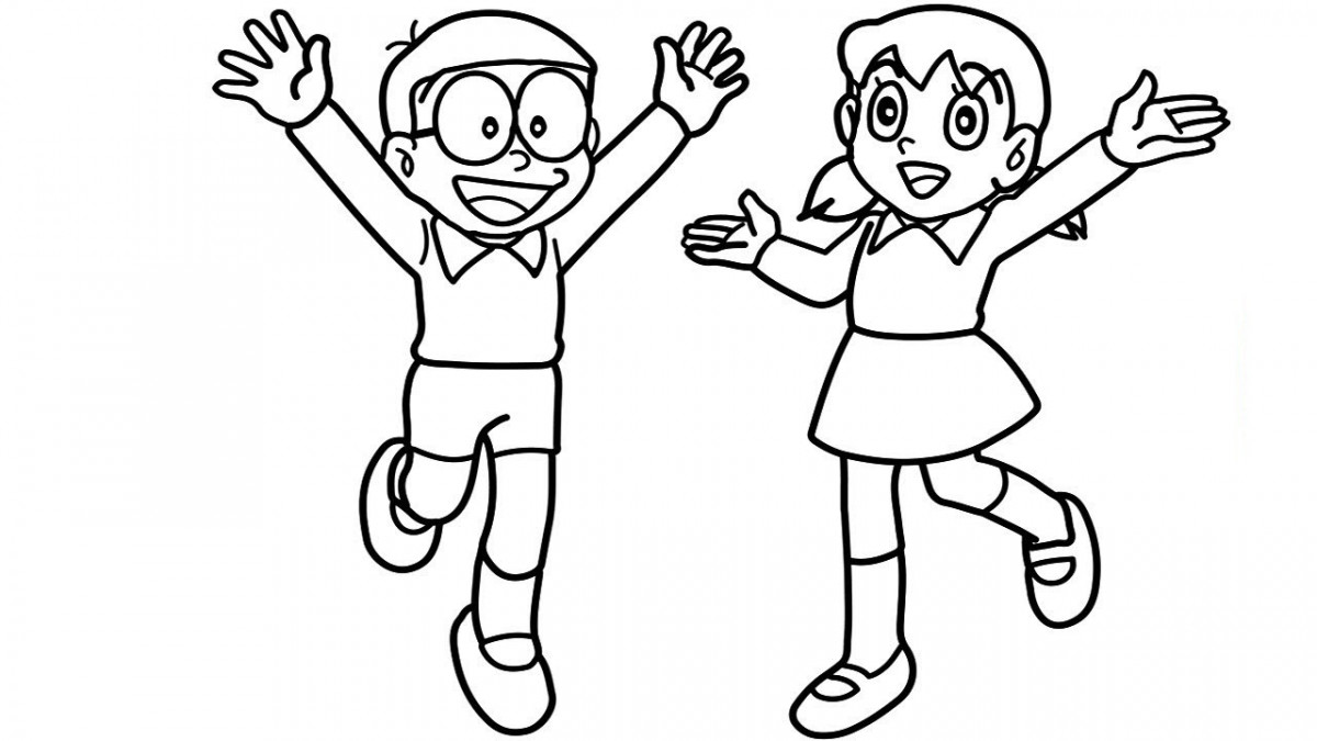 Tuyển tập tranh tô màu Nobita đẹp nhất