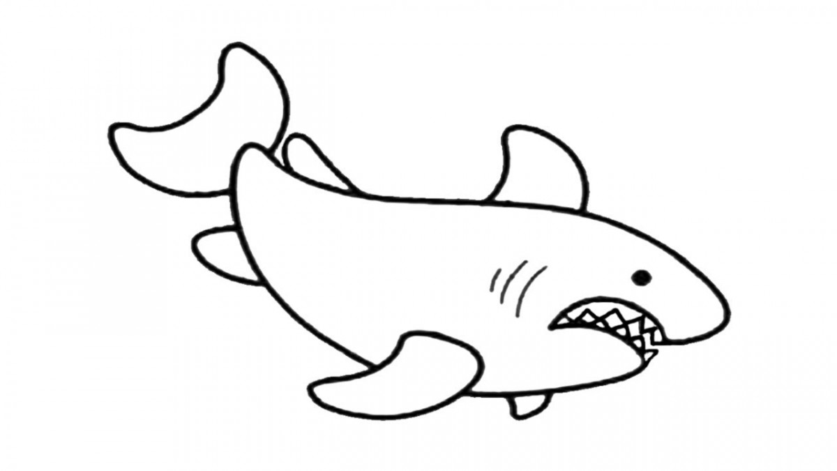 Tranh tô màu con cá mập
